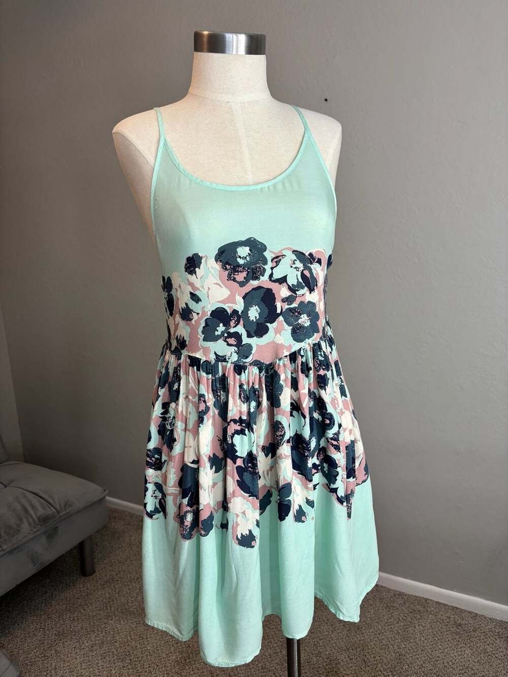 Intimately Free People Floral Print Strappy Mini Slip Dress